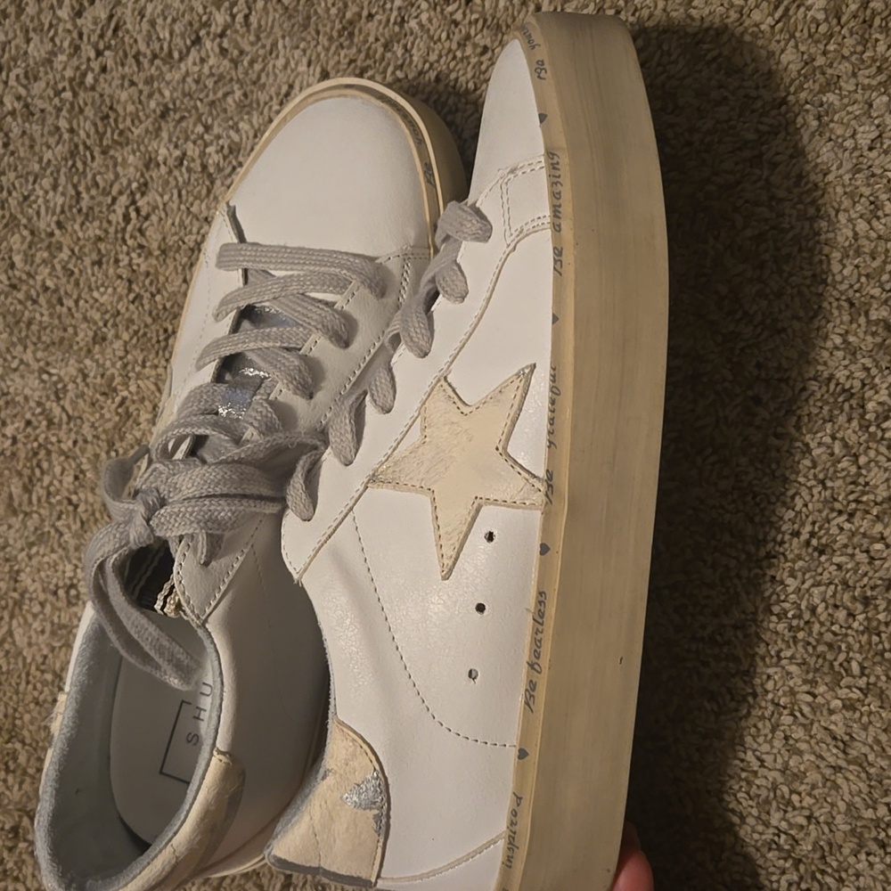 ShuShop White and Cream Women's Sneakers